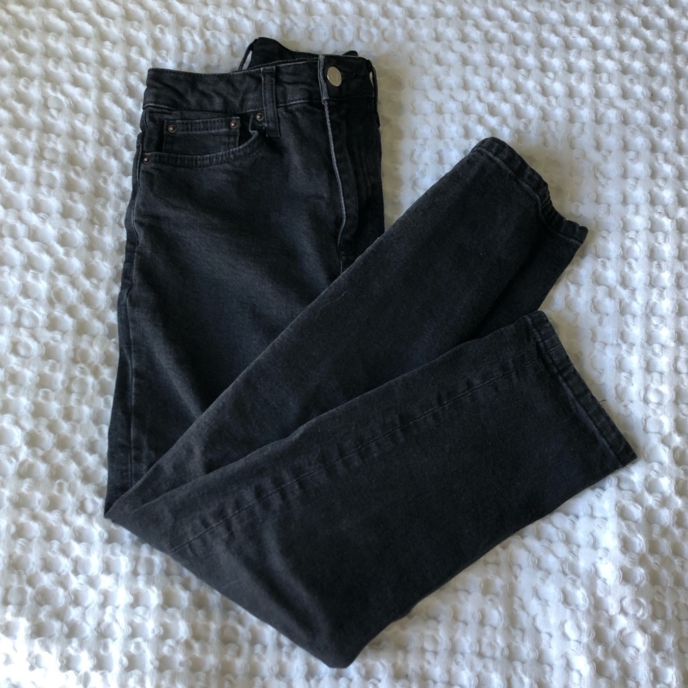 Topshop Black ‘Straight Leg’ Jeans